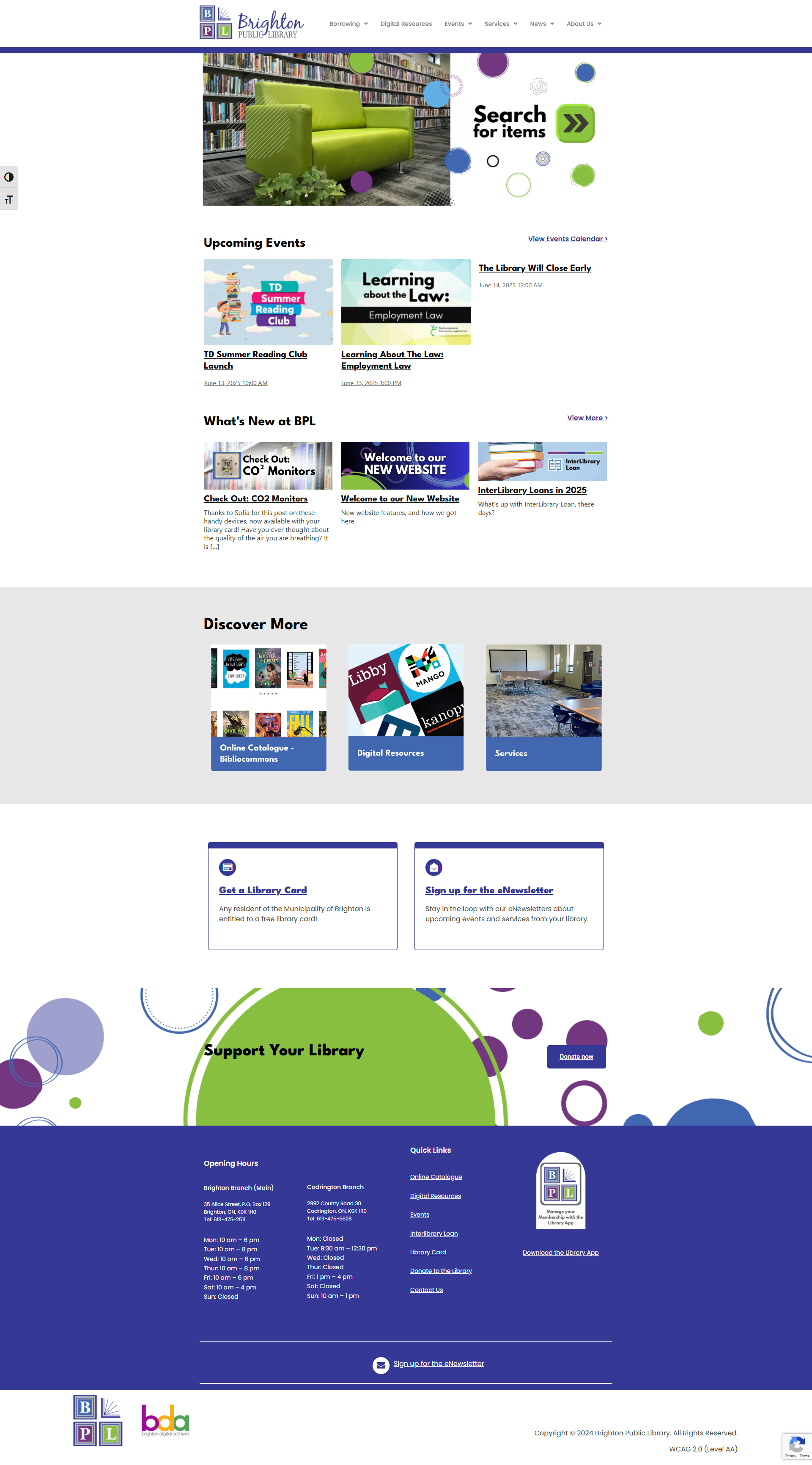 Brighton Library Website - Professional library website design