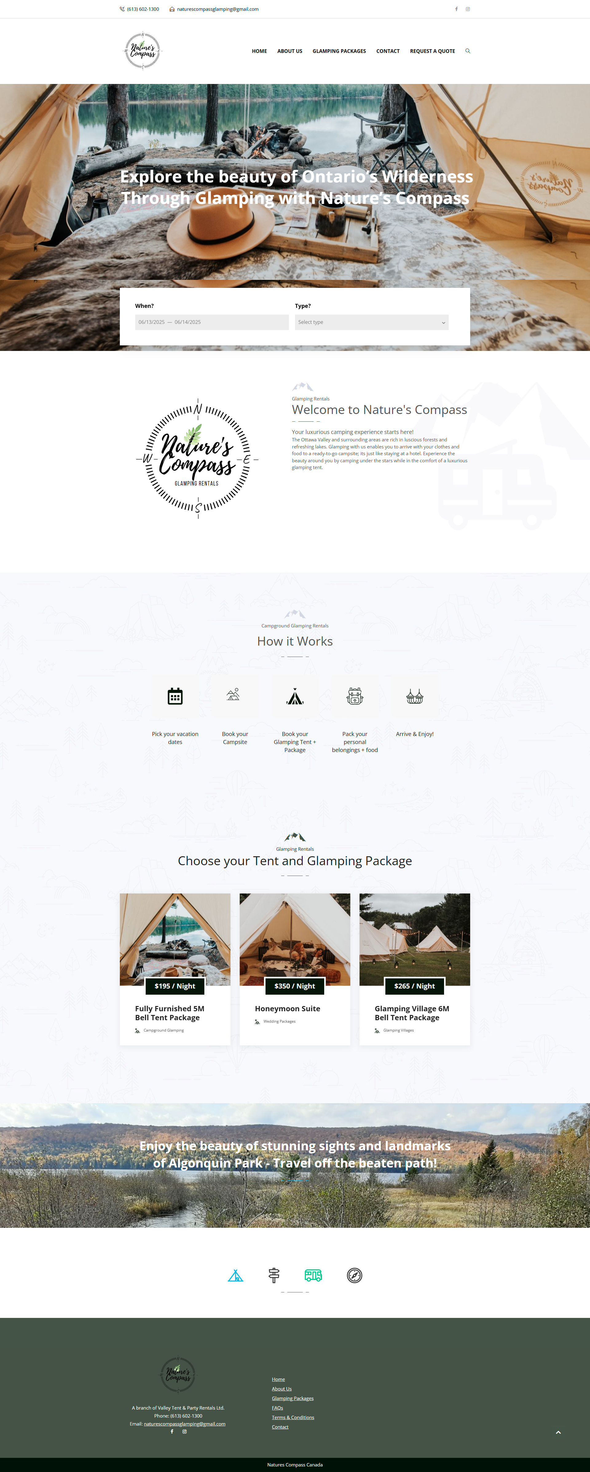 Nature's Compass Website - Nature guide website design